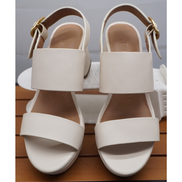 Aerosoles Women's US 7M Camera Platform Sandal Eggshell Leather - Picture 13 of 13